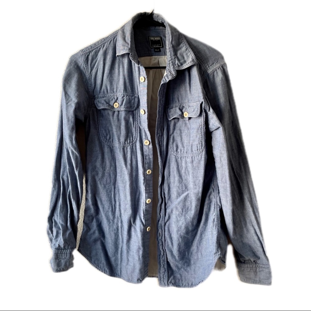 Todd Snyder Oxford Cloth Blue Long Sleeves Button Down Shirt